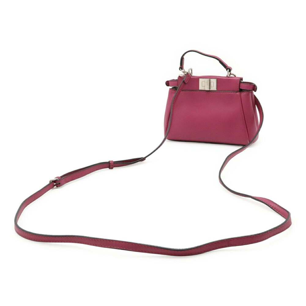 FENDI Purple Leather Peekaboo Shoulder Bag - Picture 3 of 10
